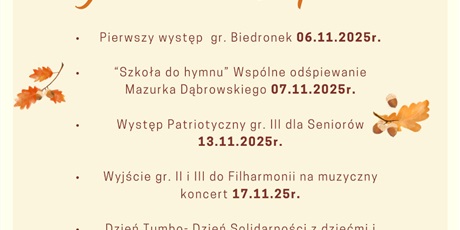 Atrakcje w miesiącu listopad