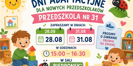 Dni adaptacyjne dla nowych przedszkolaków